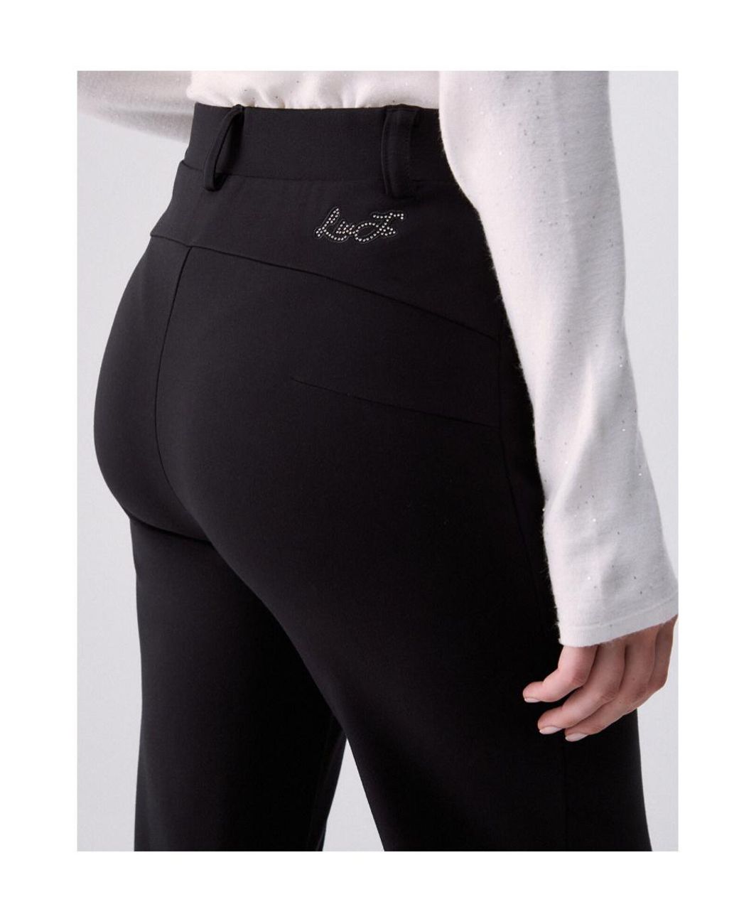 Liu Jo Blue Logo Detail Wide-Leg Pants