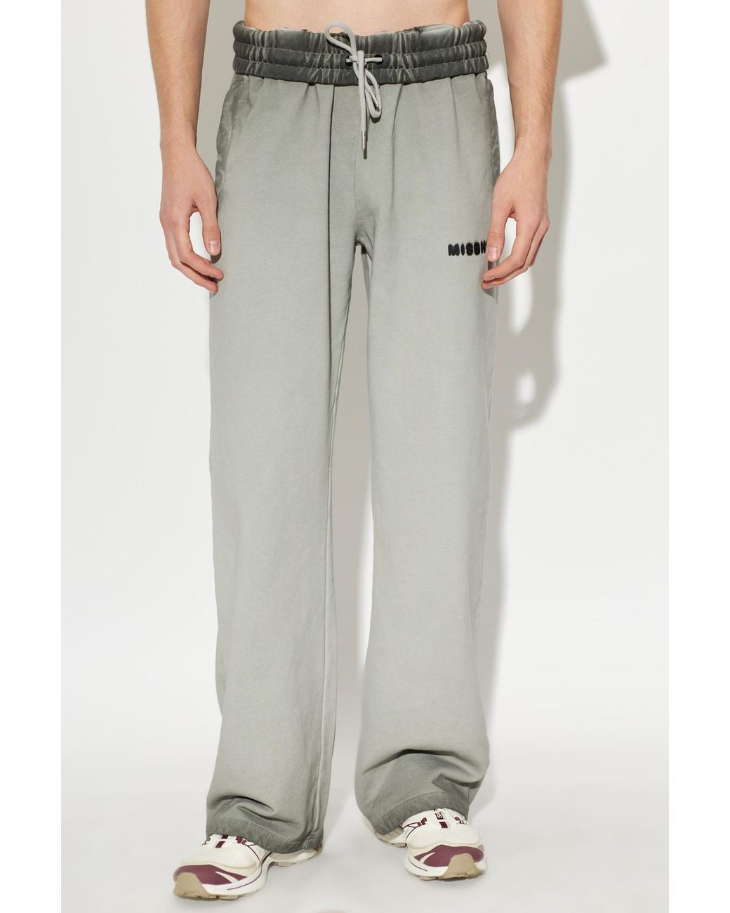 M I S B H V Gray Drawstring Athletic Pants for men