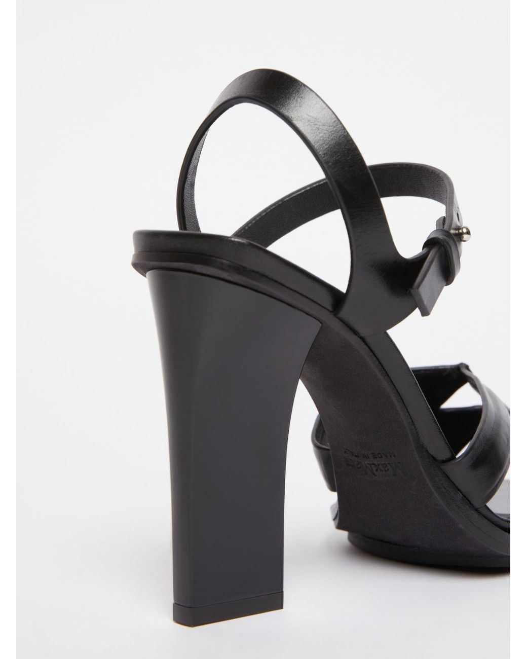 Max Mara Black Strap Detailed Heeled Sandals
