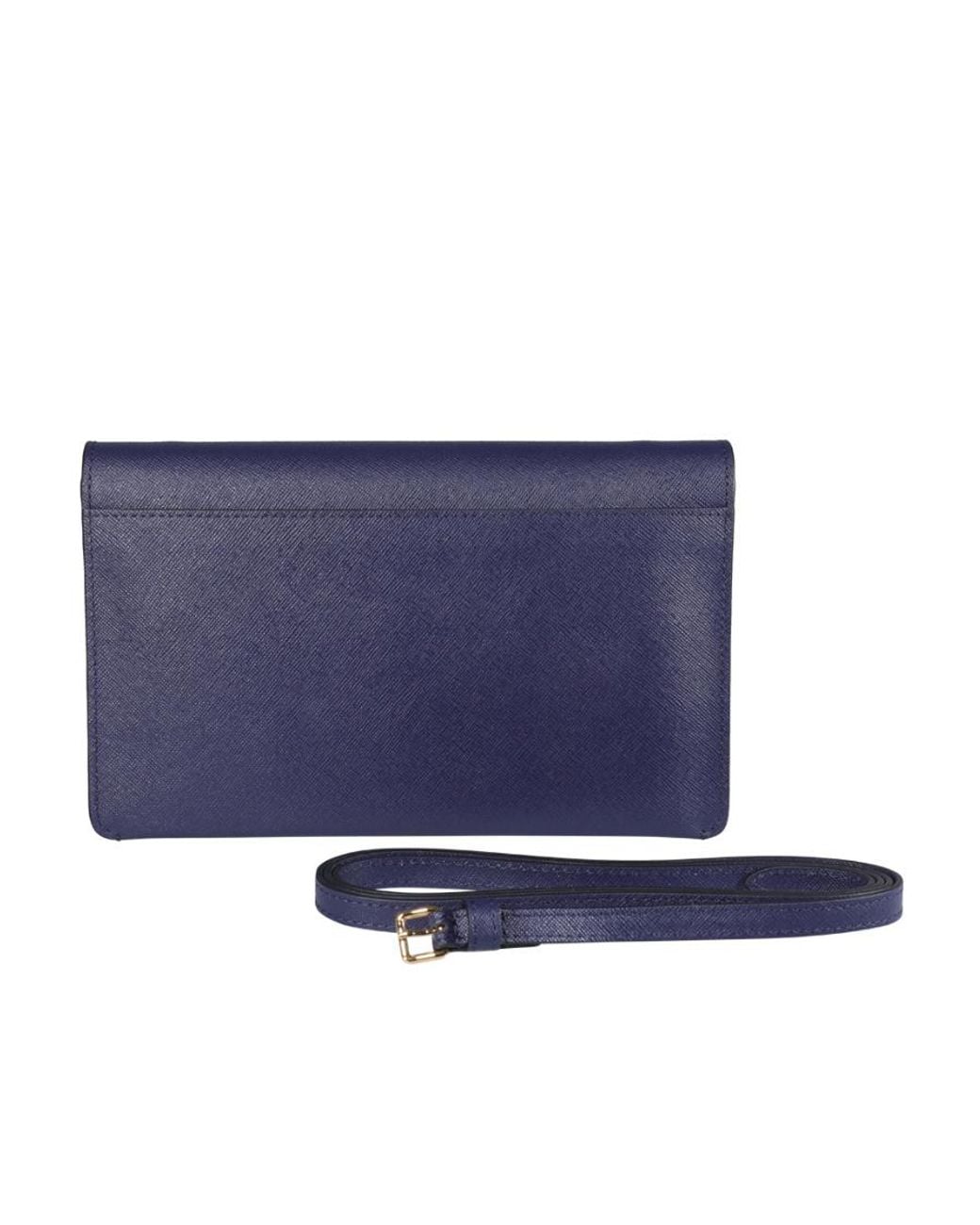 Marni Blue Two-Tone Leather Shoulder Bag