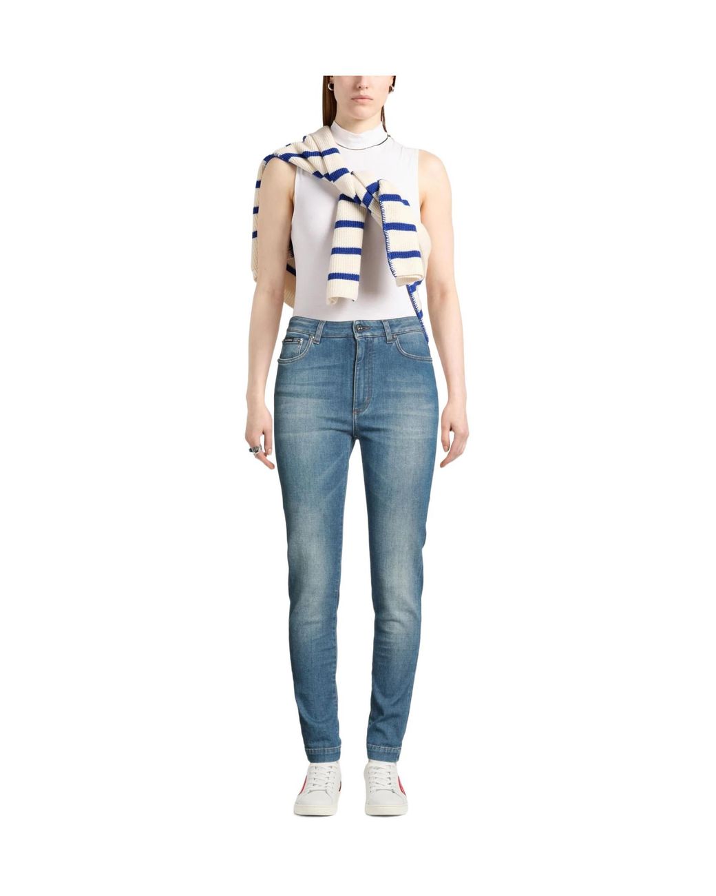 Dolce & Gabbana Blue Solid Skinny Jeans