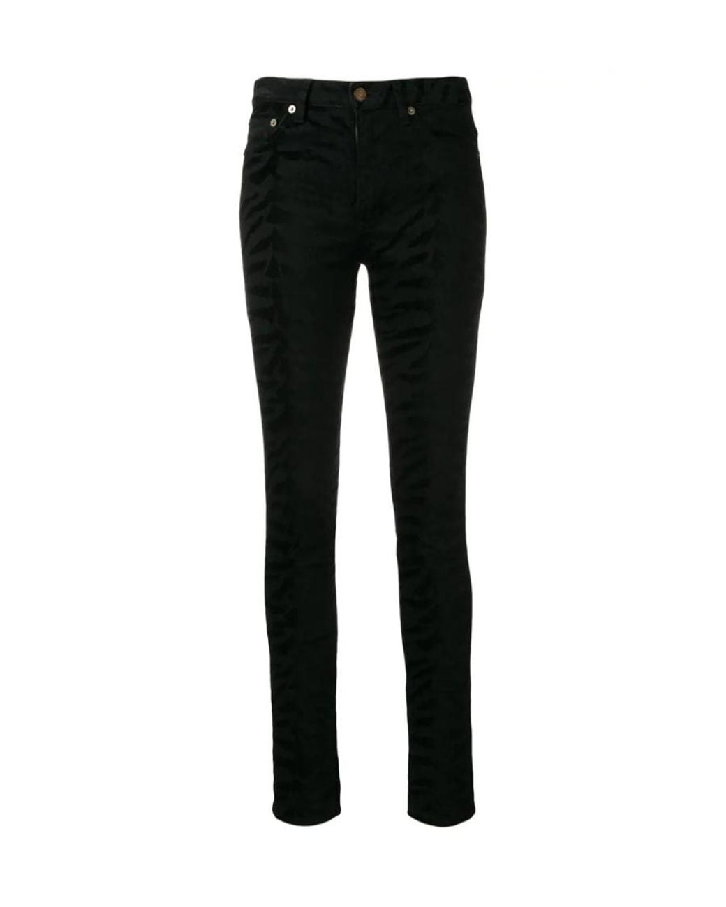 Saint Laurent Black Zebra Print Jeans