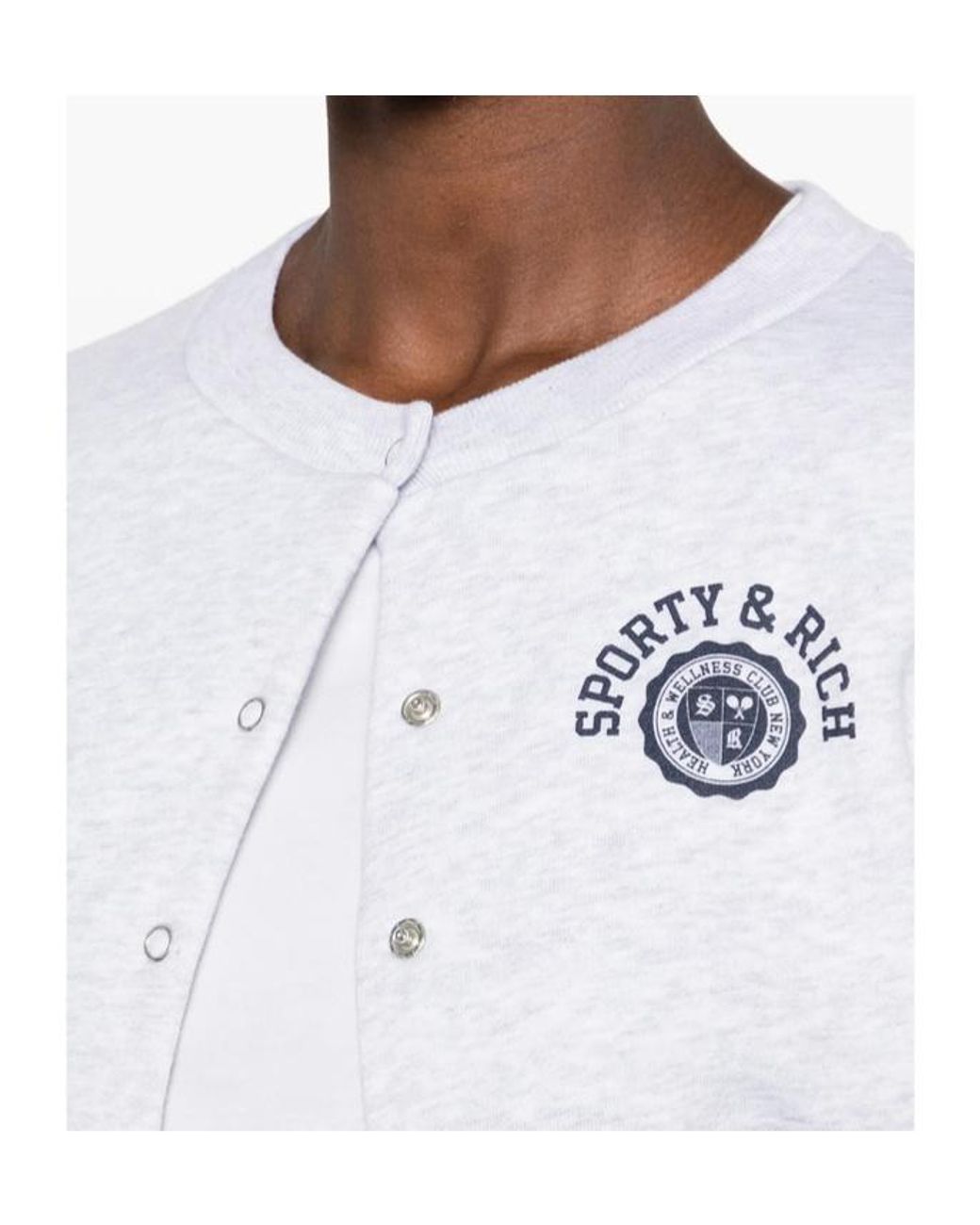 Sporty & Rich White Long-Sleeved Knit Top