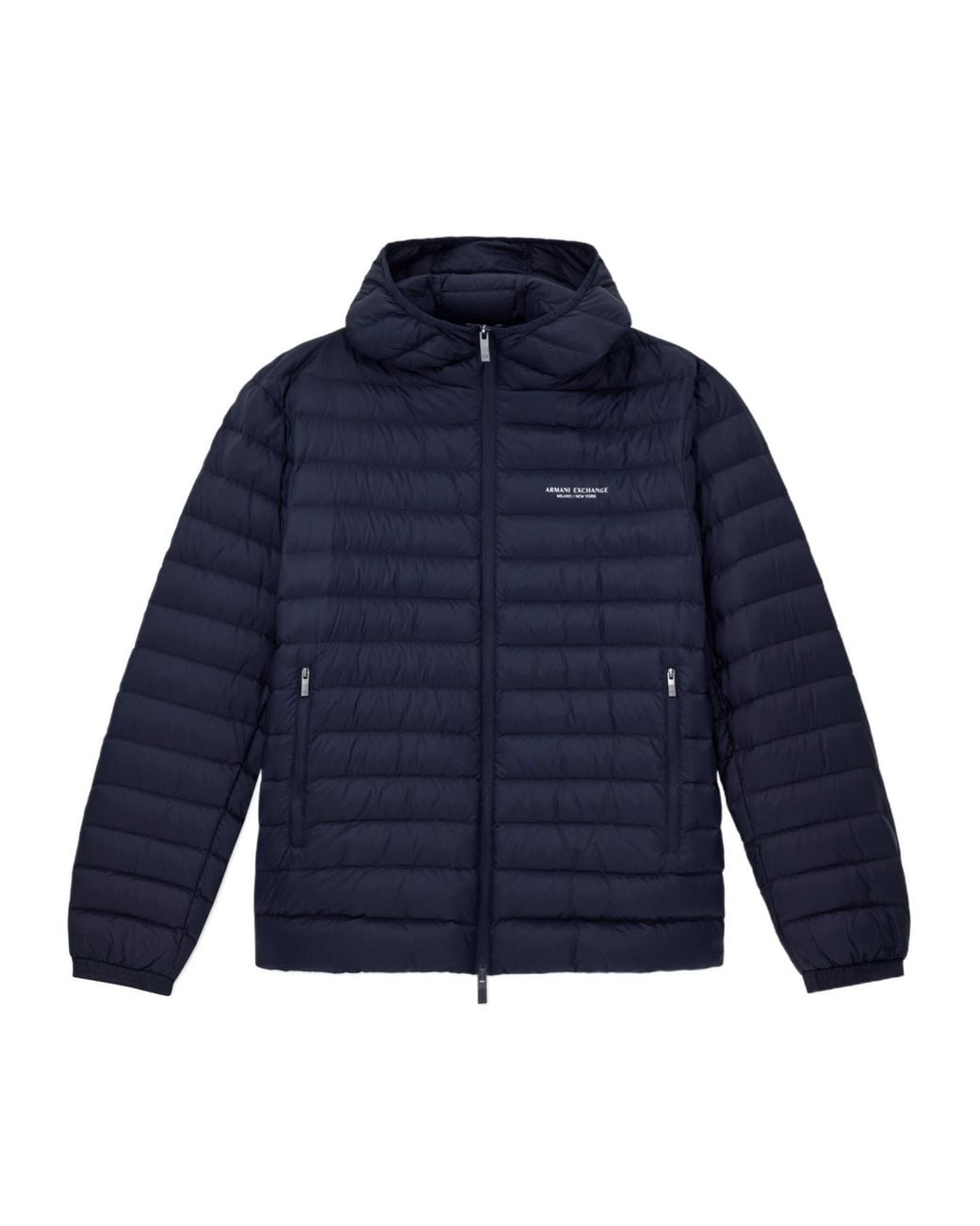 ARMANI EXCHANGE Blue Hooded Down Jacket for men