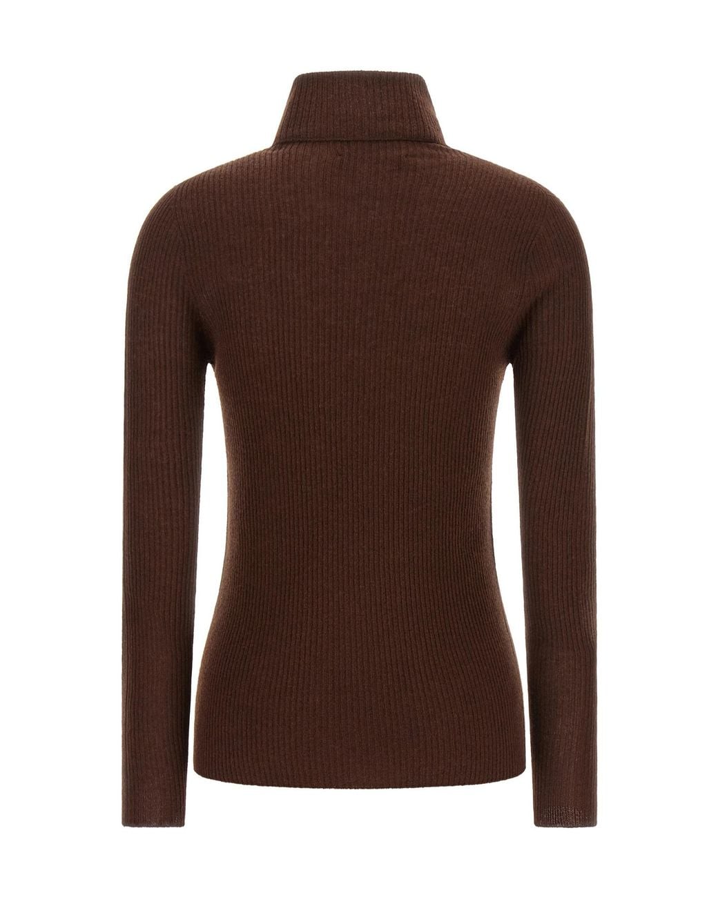 Fabiana Filippi Brown Ribbed Turtleneck Knitted Sweater
