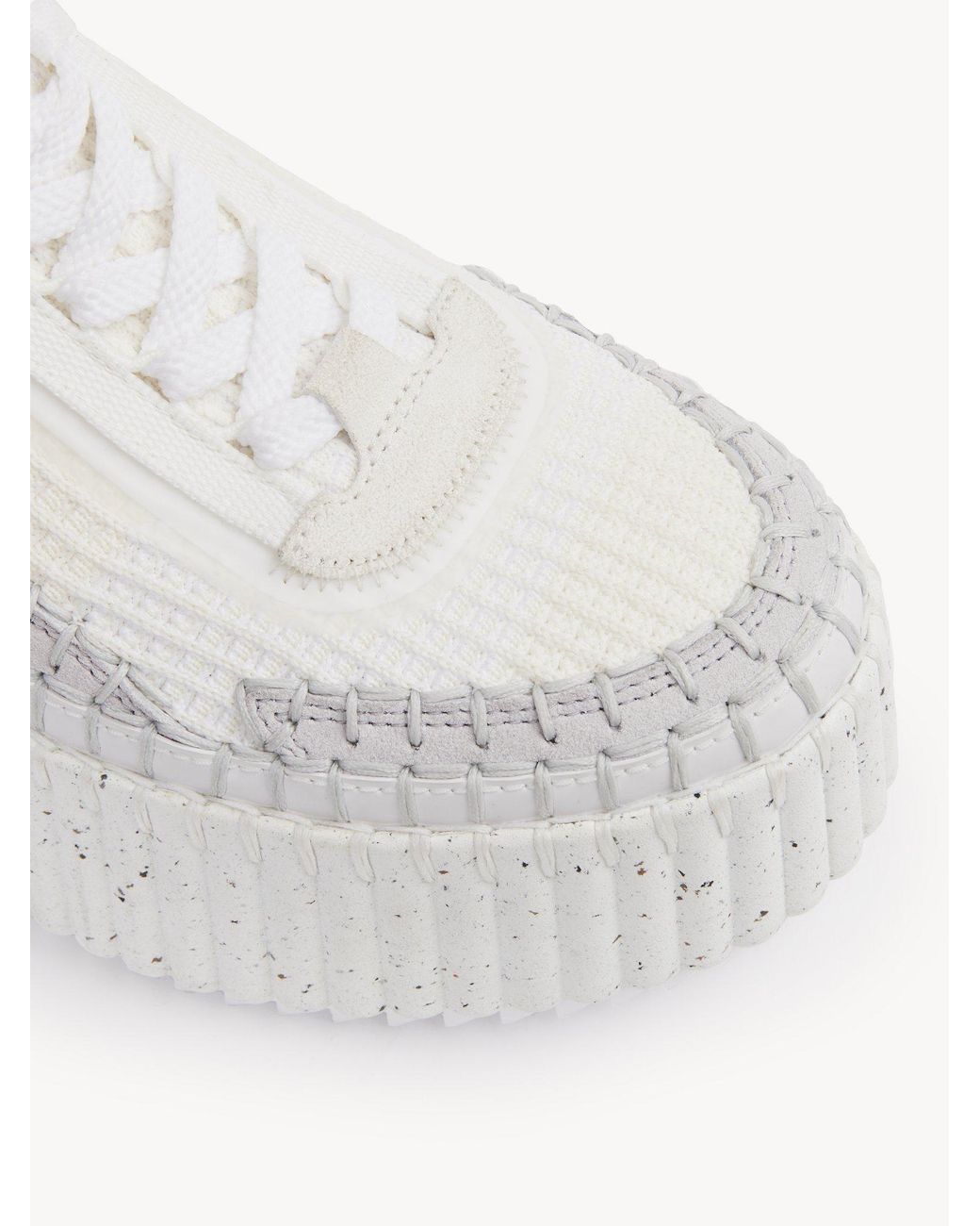 Chloé White Chloé Nama Wedge Sneakers