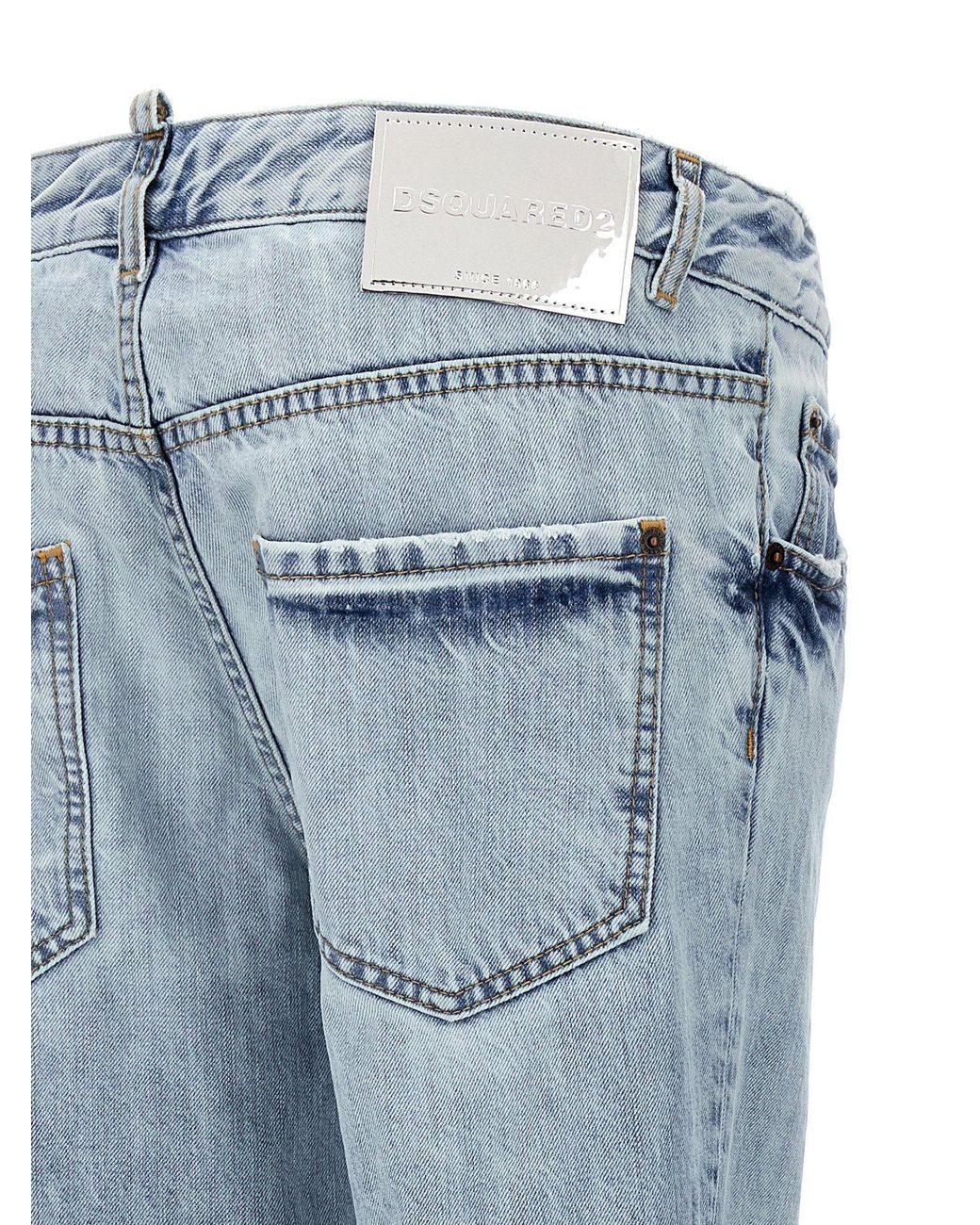DSquared² Blue Distressed Cropped Jeans