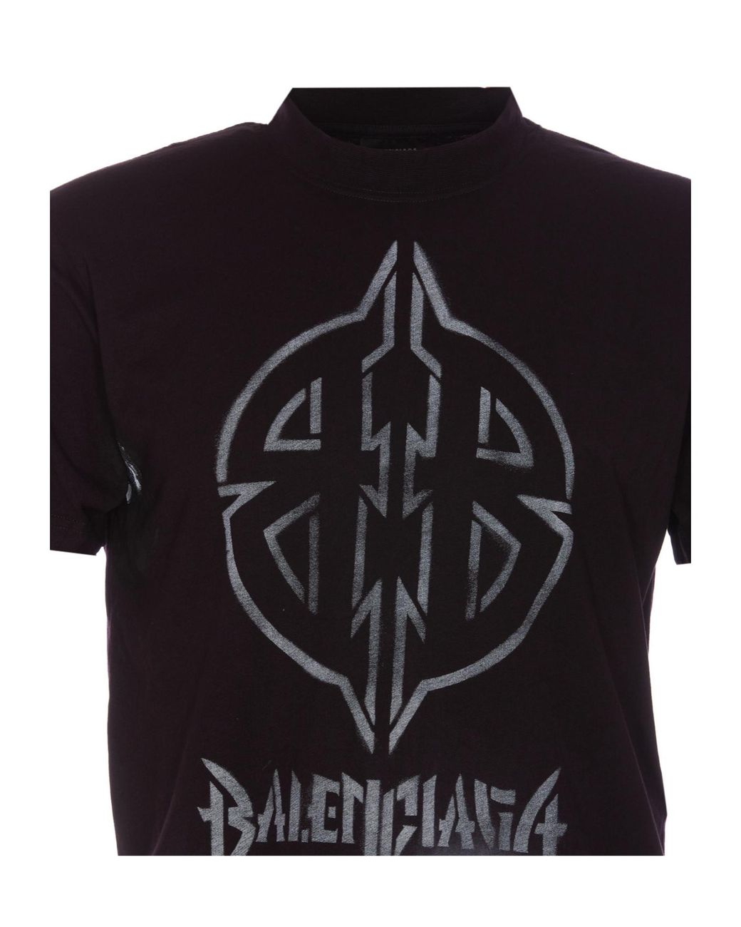Balenciaga Black Bb Logo Printed Crewneck T-Shirt
