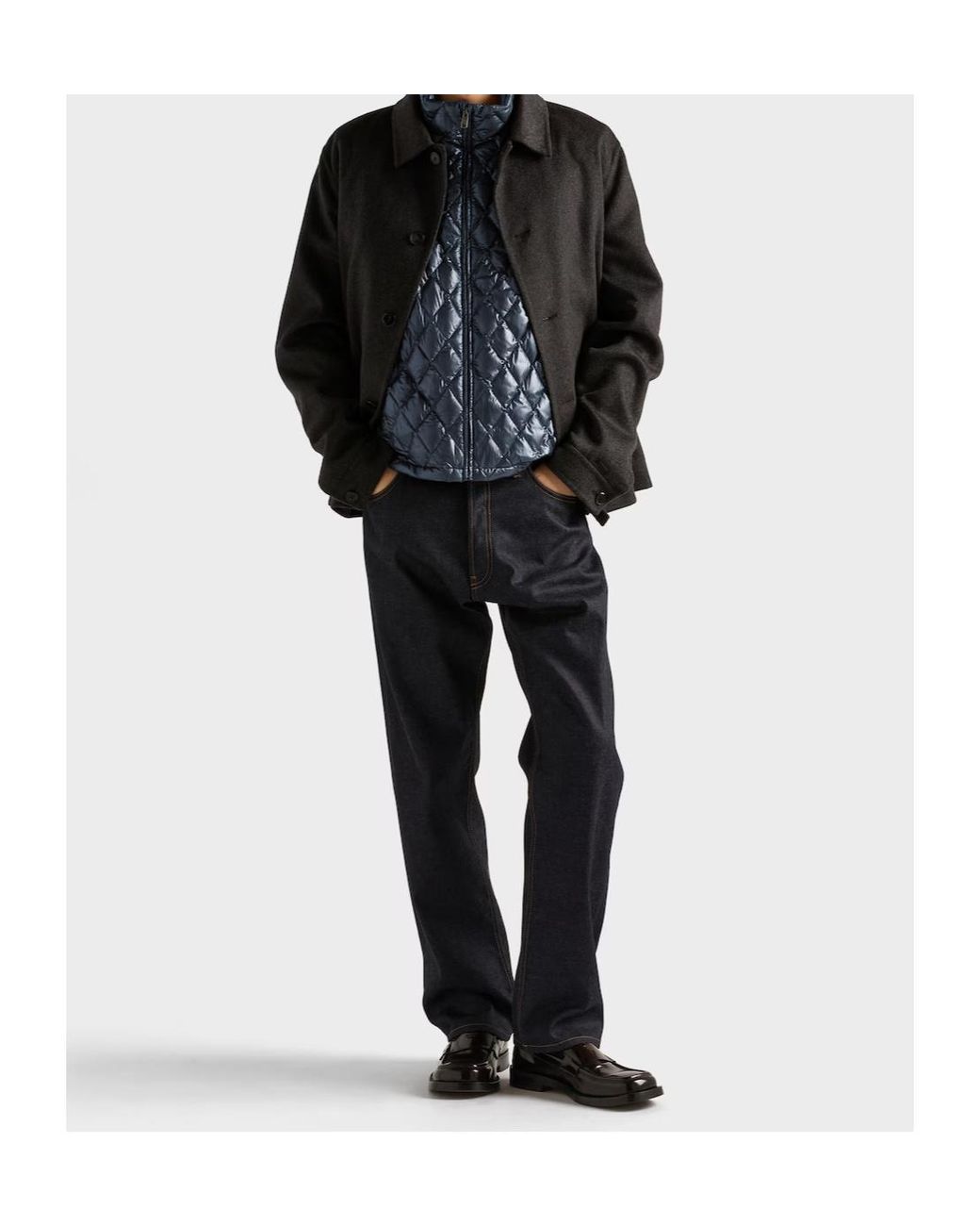 Prada Blue Quilted Logo-Detail Gilet for men