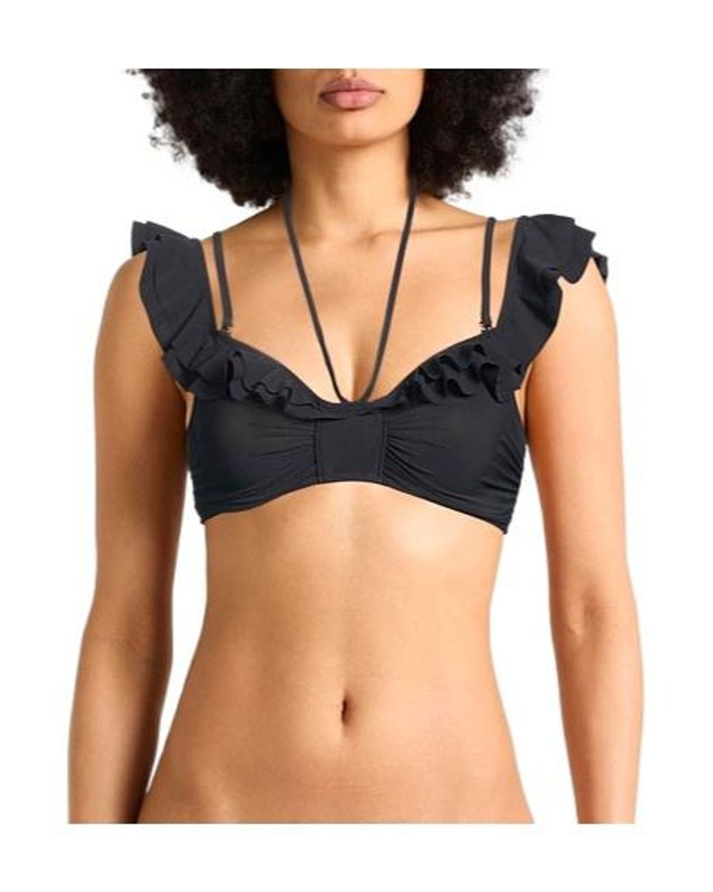 Isabel Marant Black Solid-Color Bikini Top