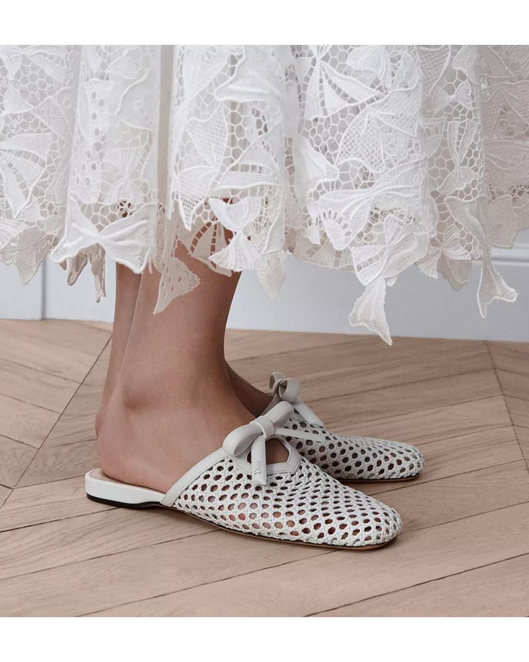 Dior White Cœur Mule
