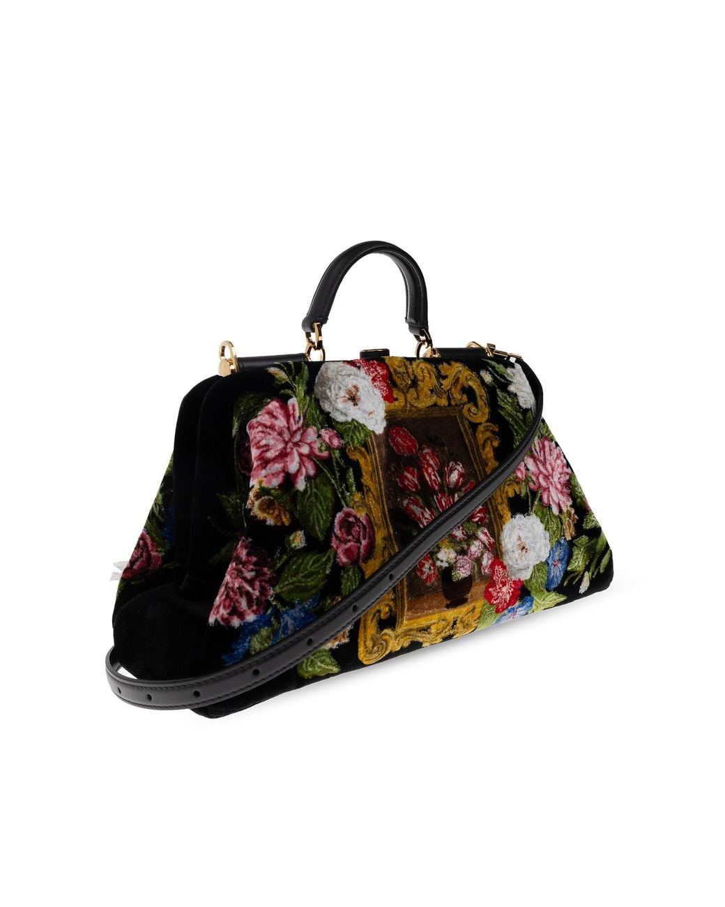 Dolce & Gabbana Black Patterned Shoulder Bag