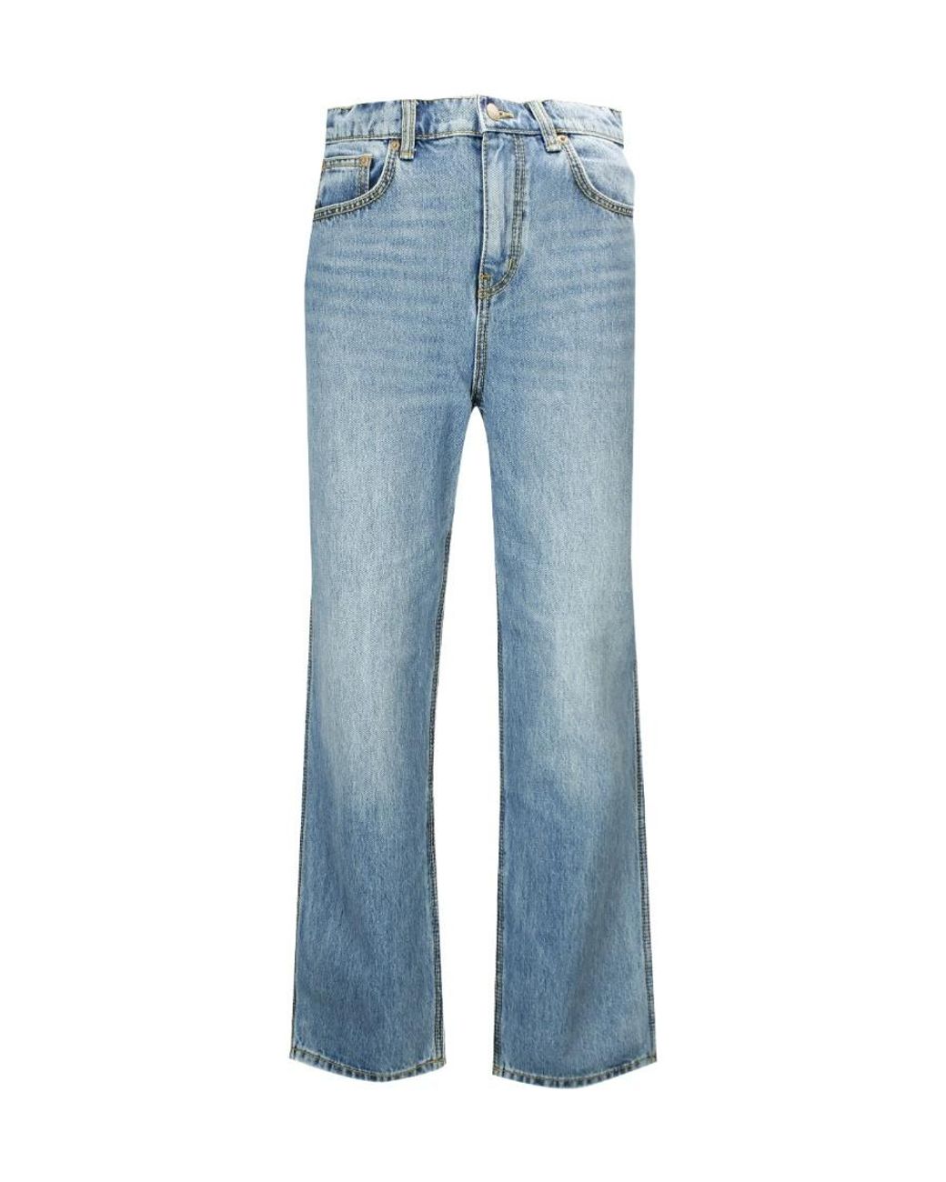 Tory Burch Blue High-Rise Straight-Leg Jeans