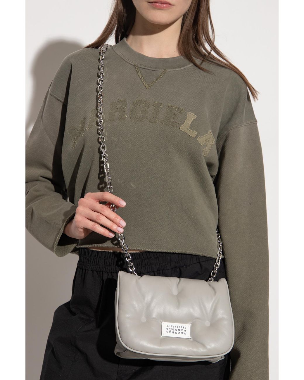 Maison Margiela Gray Glam Slam Quilted Messenger Bag