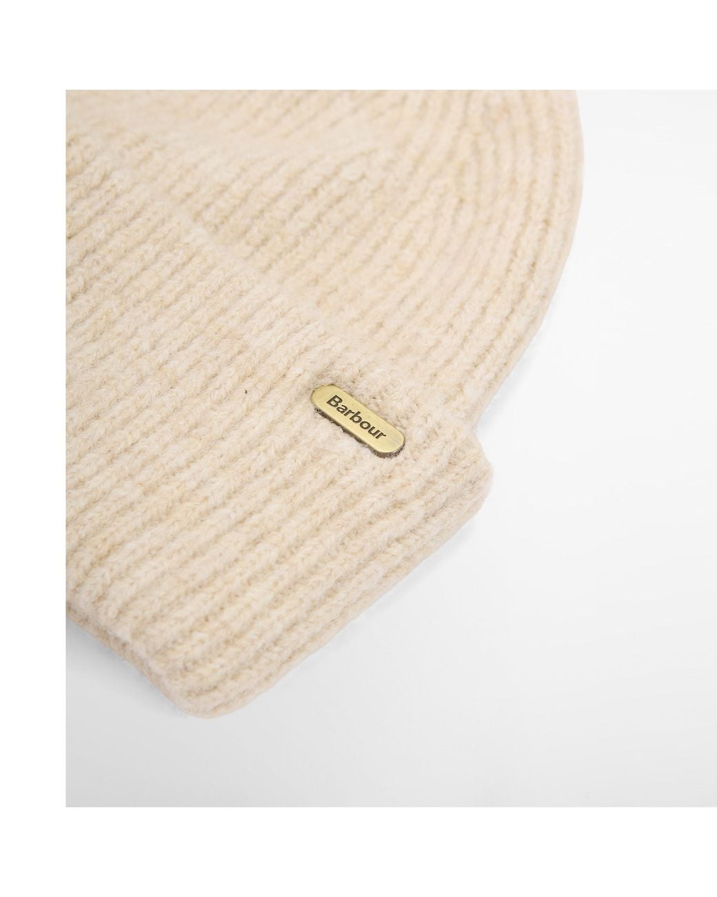 Barbour Natural Ribbed Knit Beanie