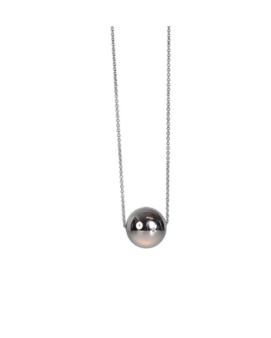 Saint Laurent White Large Spherical Metal Necklace