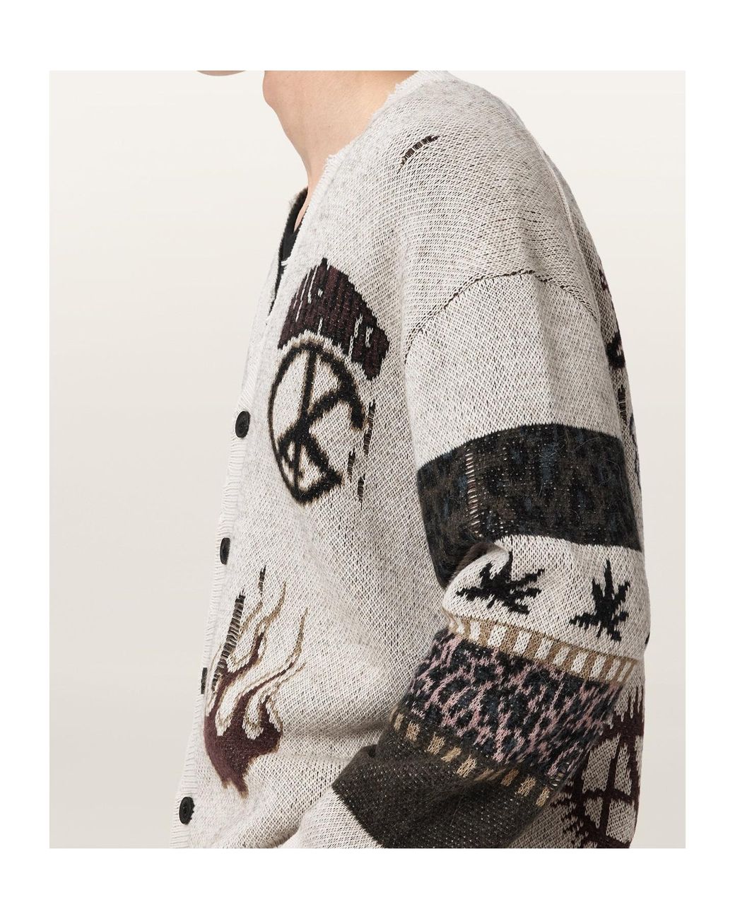 AllSaints Natural Bram Cardigan for men