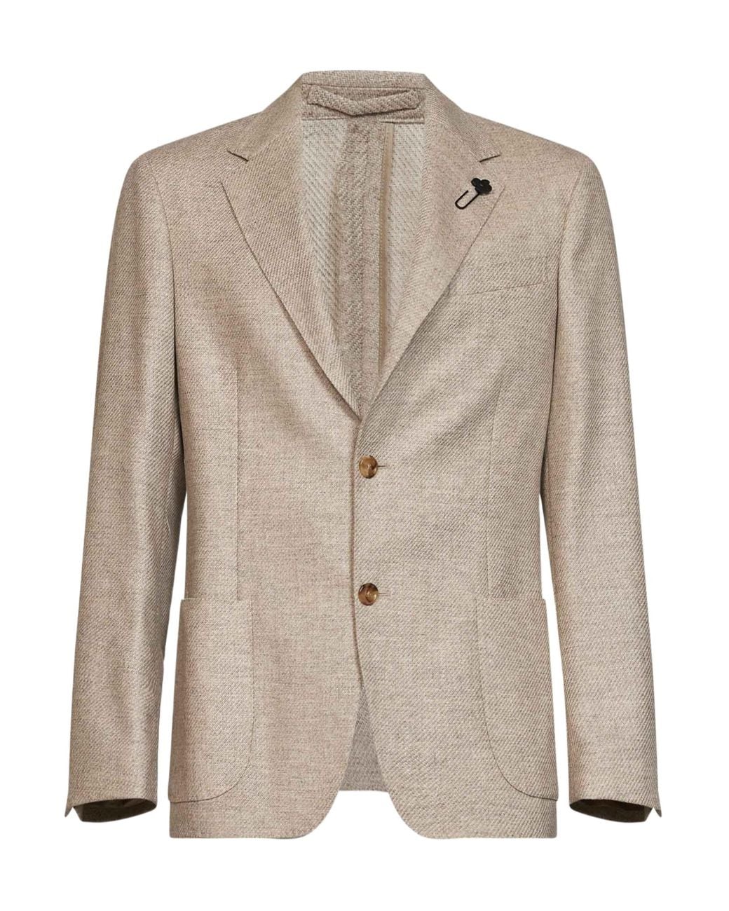 Lardini Natural Single-Breasted Blazer for men