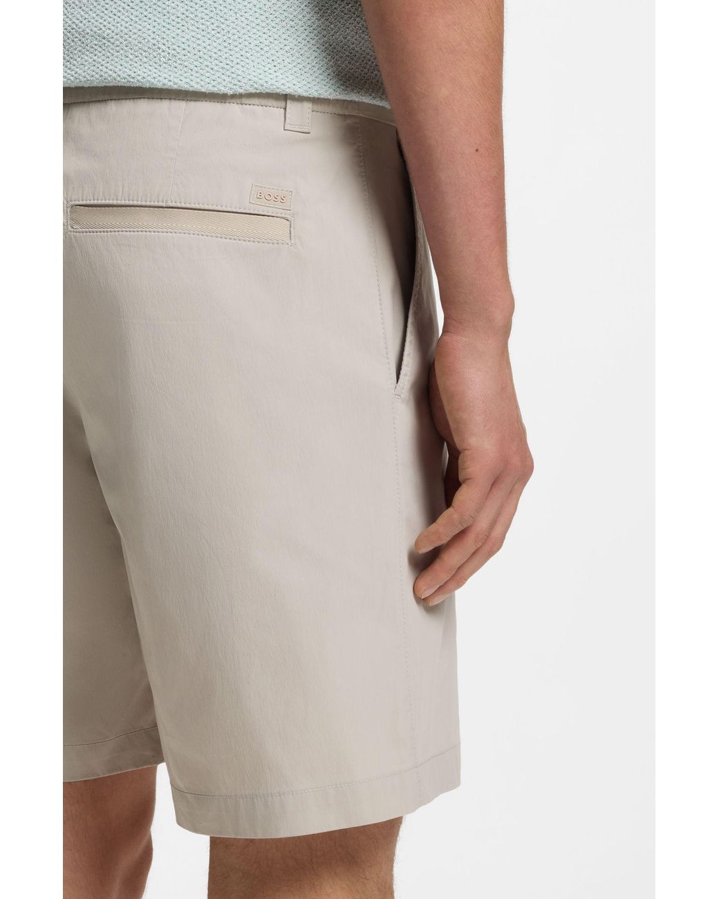Boss White Boss Drawstring Straight-Fit Shorts for men