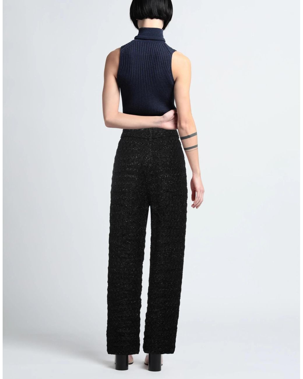Balenciaga Black Metallic Straight Pants