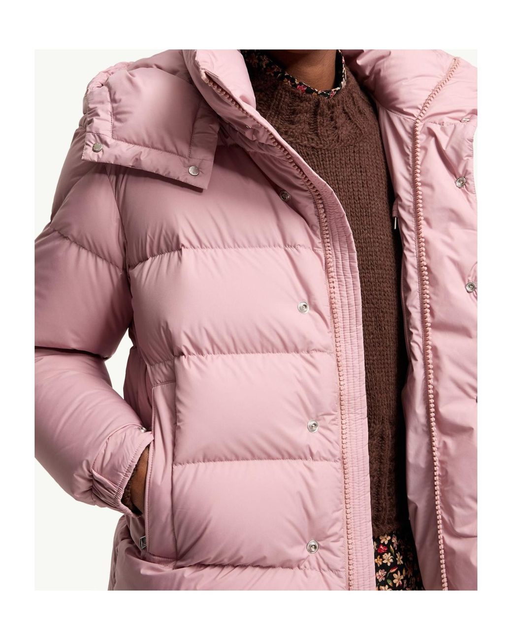 Moncler Pink Maya 70 Hooded Short Puffer Jacket