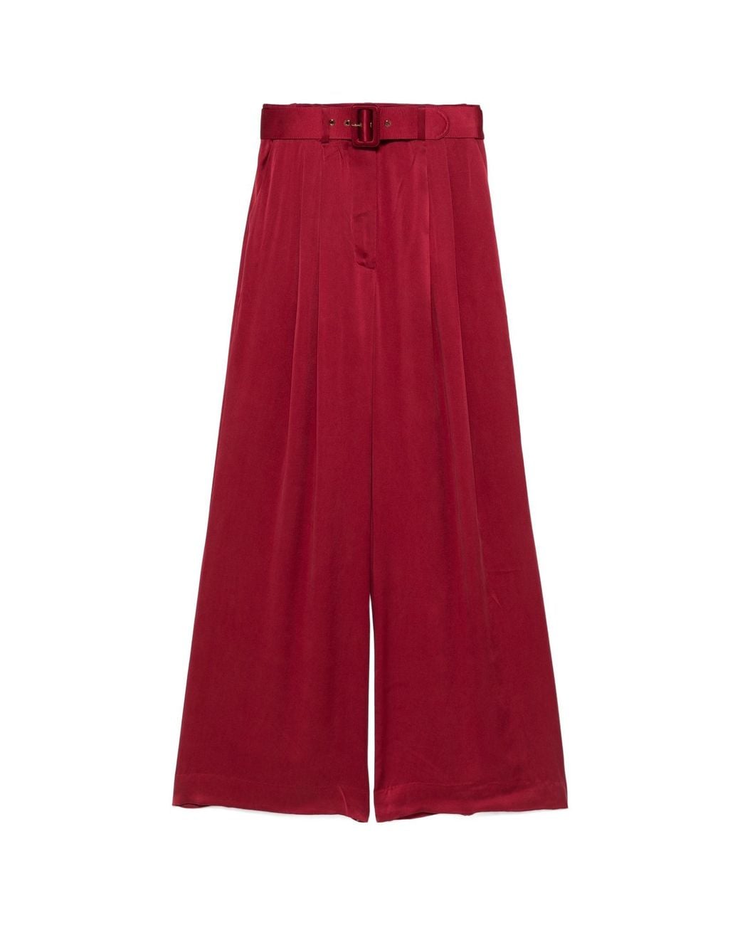 Zimmermann Red Wide-Leg Satin Trousers