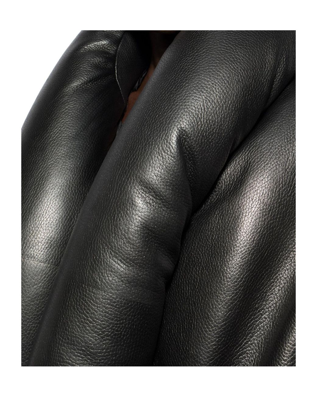 Alaïa Black Padded Leather Bomber Jacket