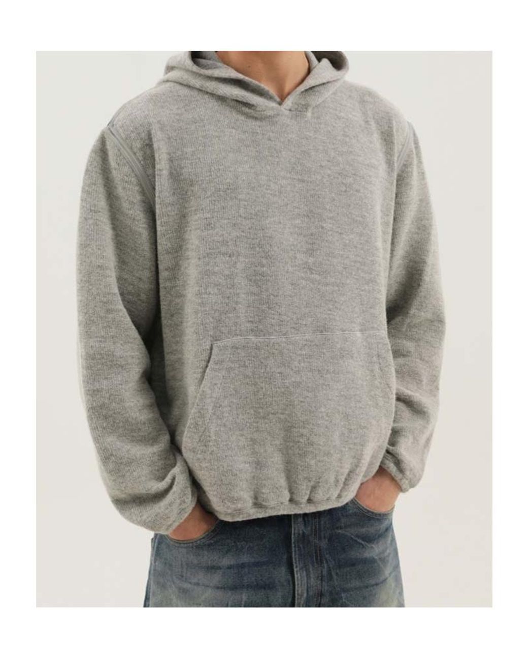 1989 STUDIO Gray Snap Detail Knitted Sweater for men