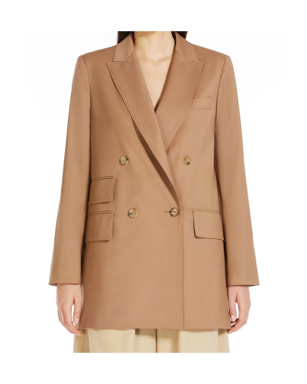Max Mara Natural Nebbie Button-Up Jacket