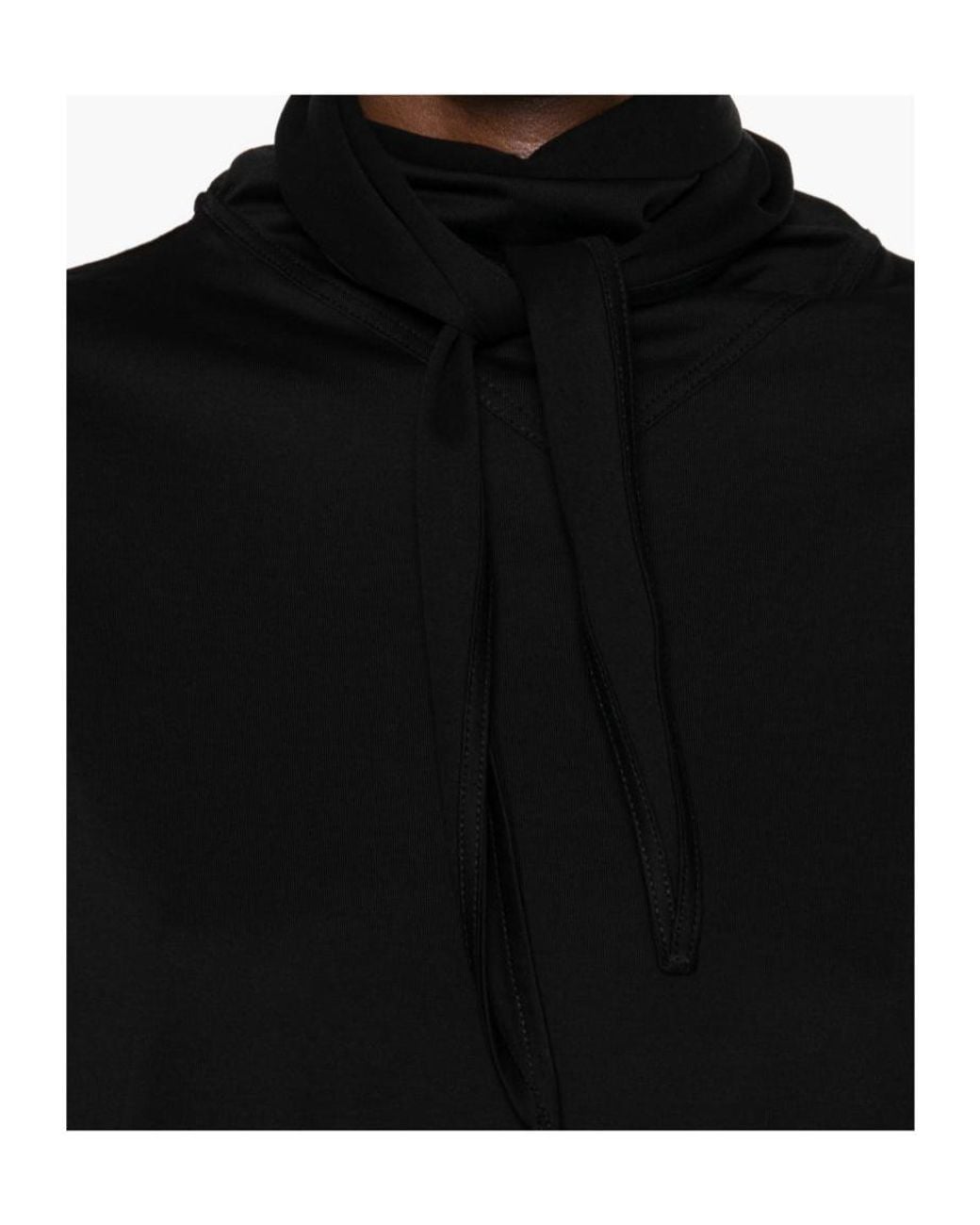 Lemaire Black Roll-Neck Straight Hem T-Shirt
