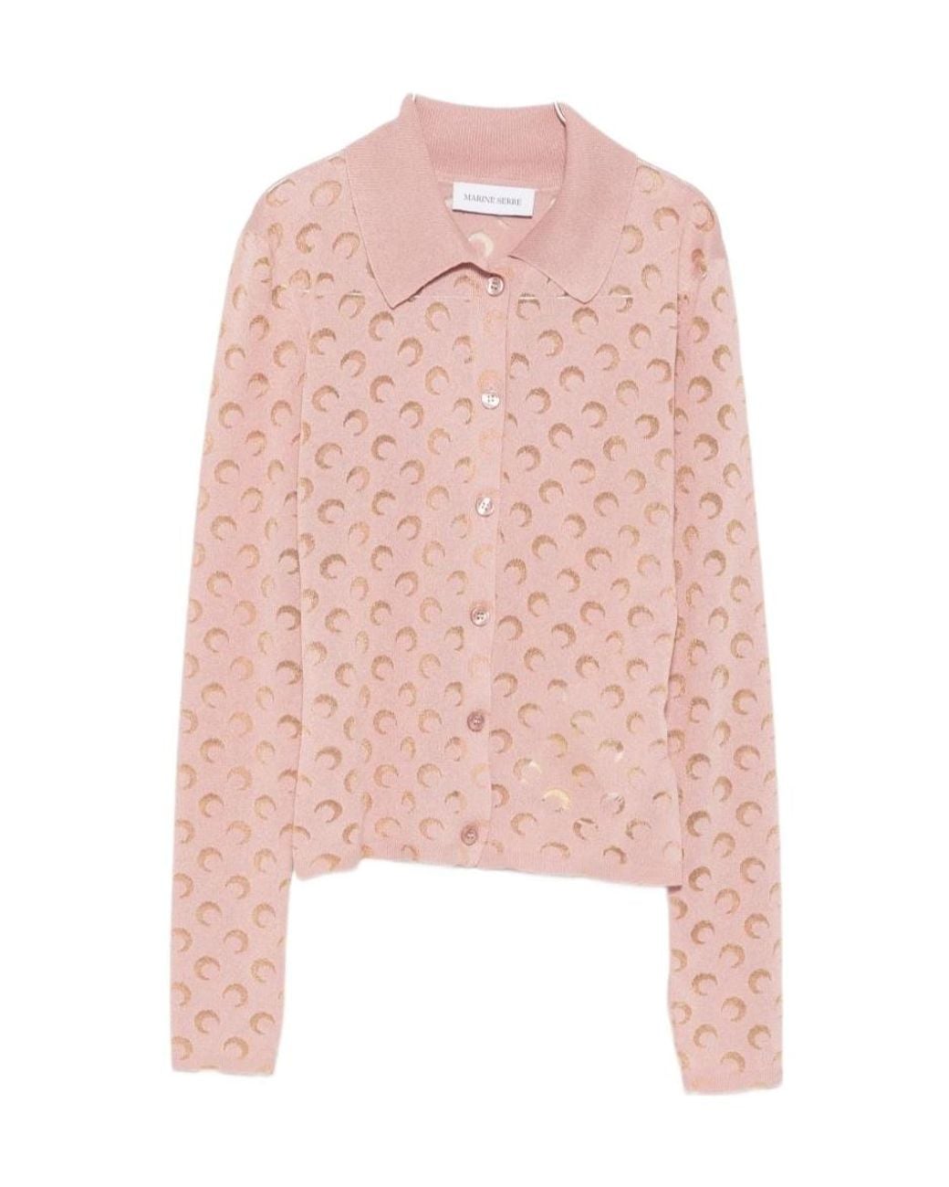 MARINE SERRE Pink All Over Printed Cardigan