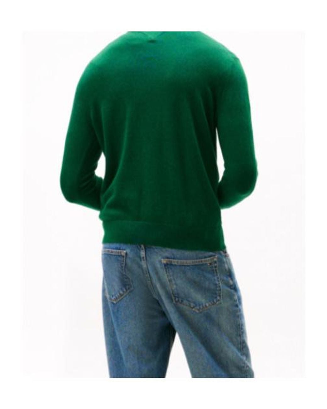 Tommy Hilfiger Green Cotton Cashmere Crew Neck Jumper for men