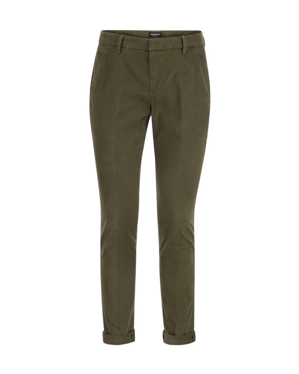 Dondup Green Belt-Lined Casual Pants for men