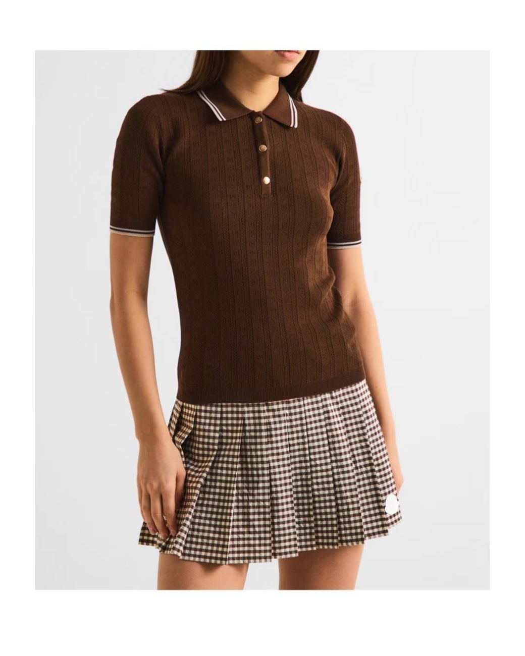 Moncler Brown Ss Polo Ld62