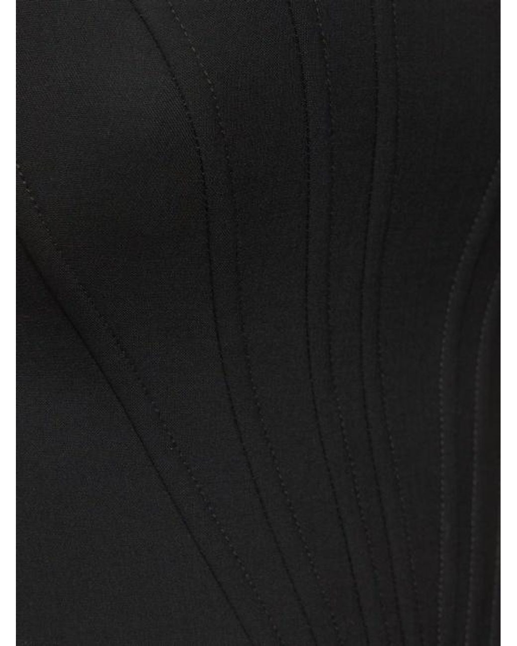 GIUSEPPE DI MORABITO Black Double Twisted Wool Corset Top
