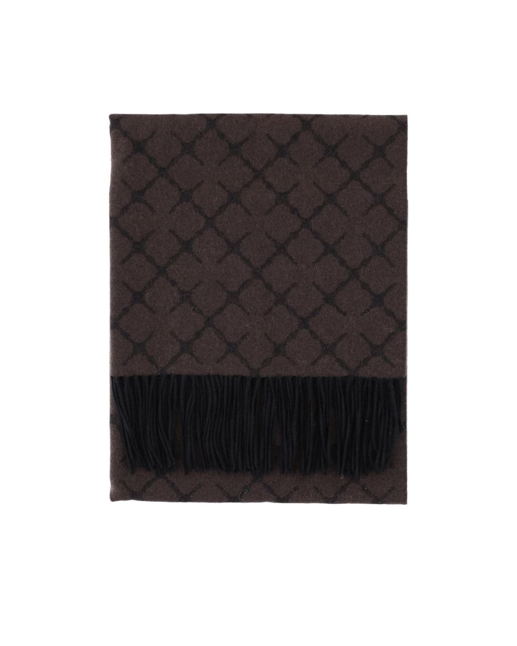 By Malene Birger Black Fringed Patterned Scarf