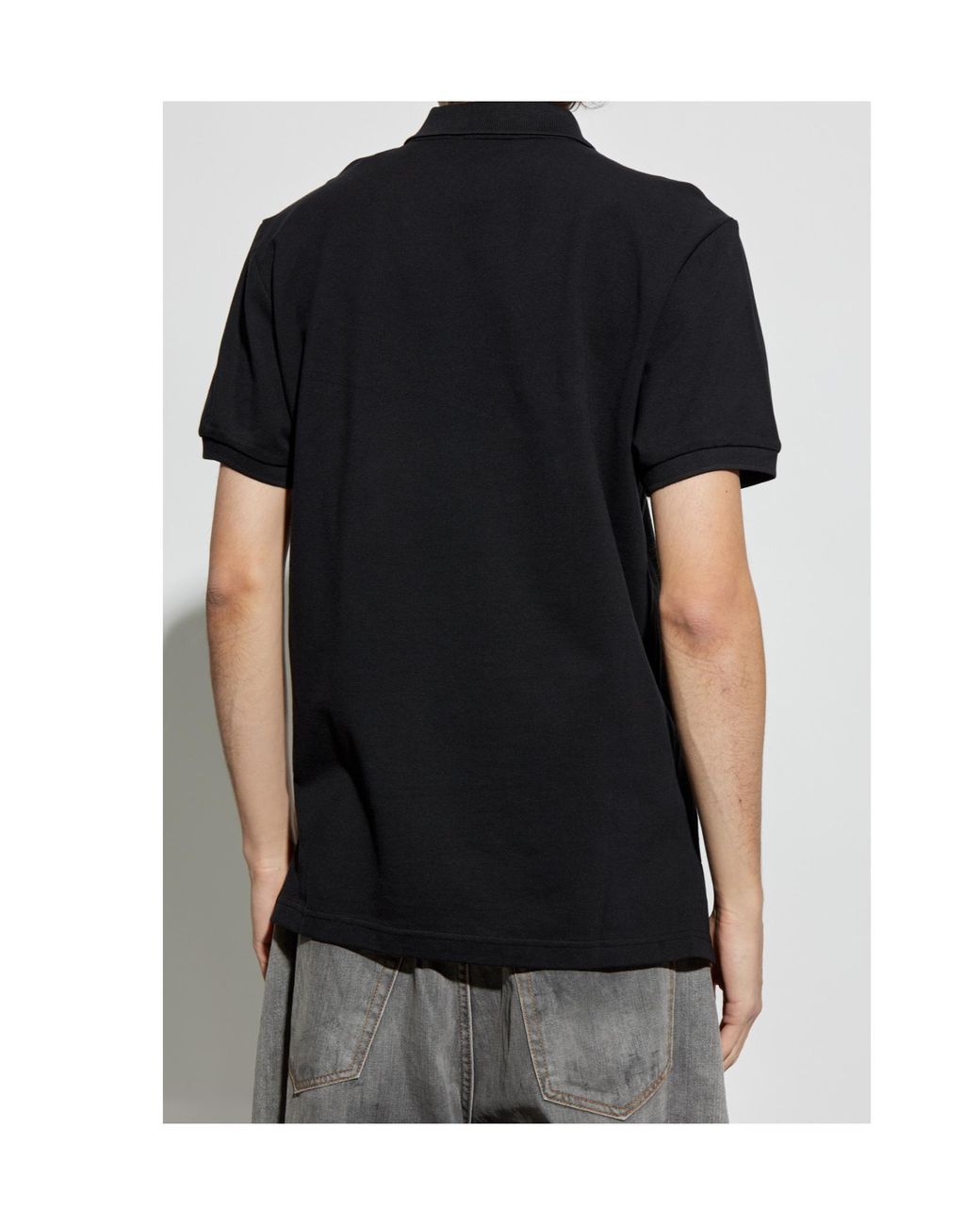 Moschino Black Laurel Embroidered Polo Shirt for men