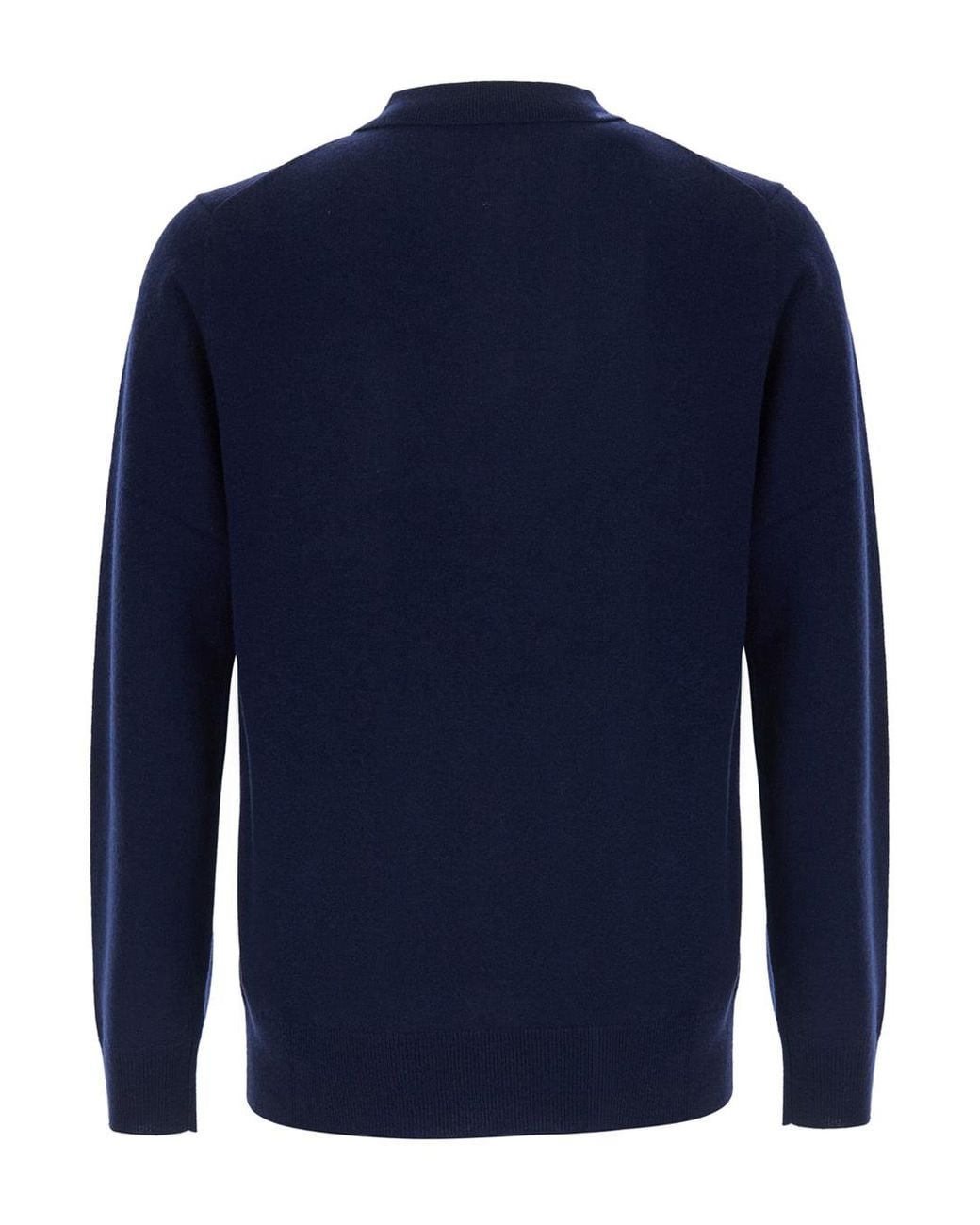 Aspesi Blue Wool-Cashmere Polo Knitted Sweater for men