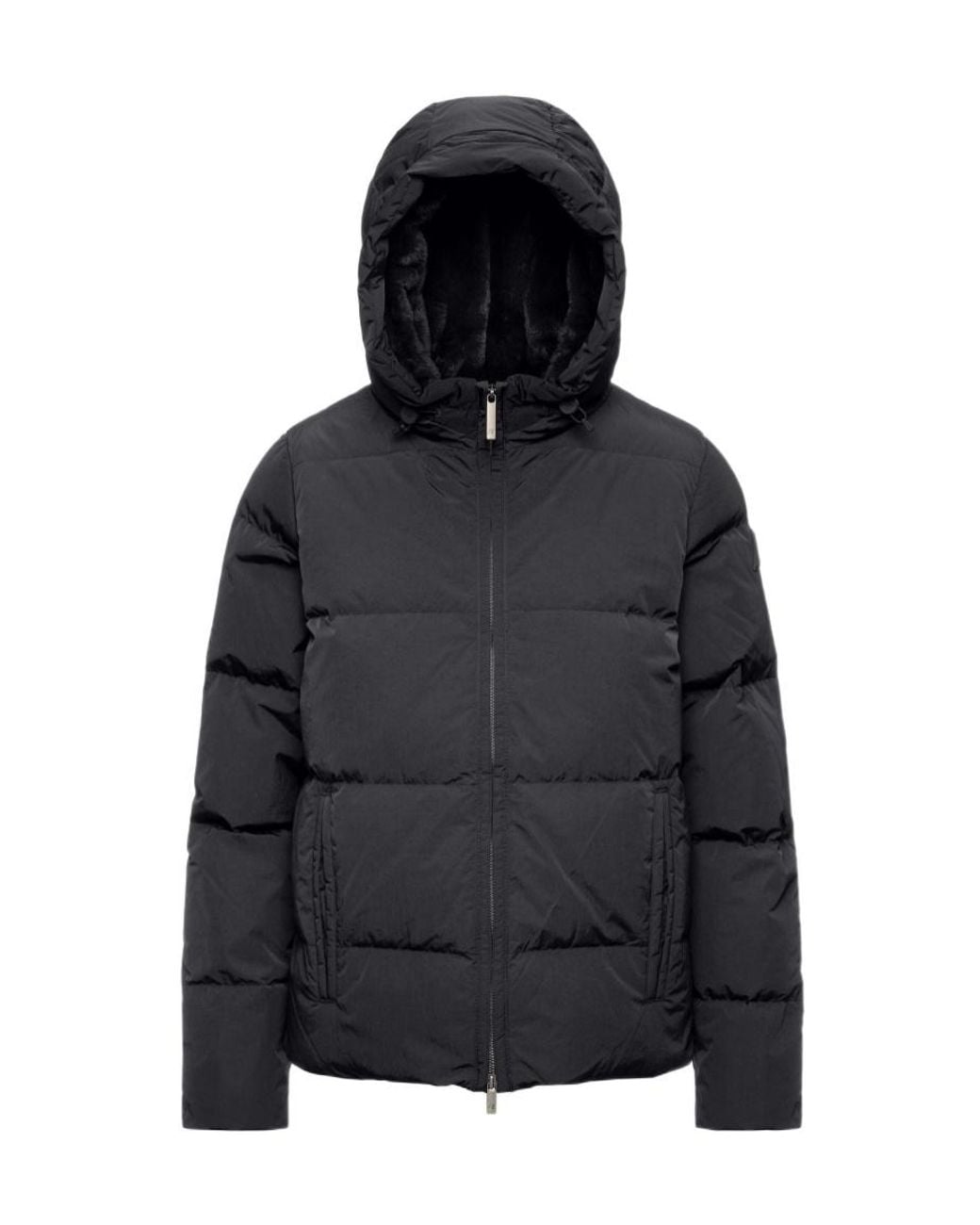 K-Way Black Hooded Puffer Down Jacket