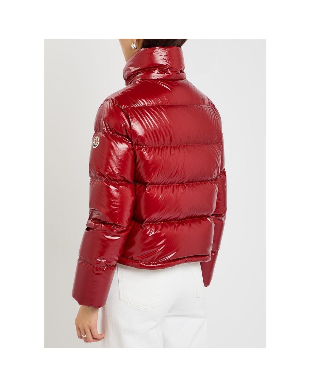 Moncler Red Hooded Short Down Jacket