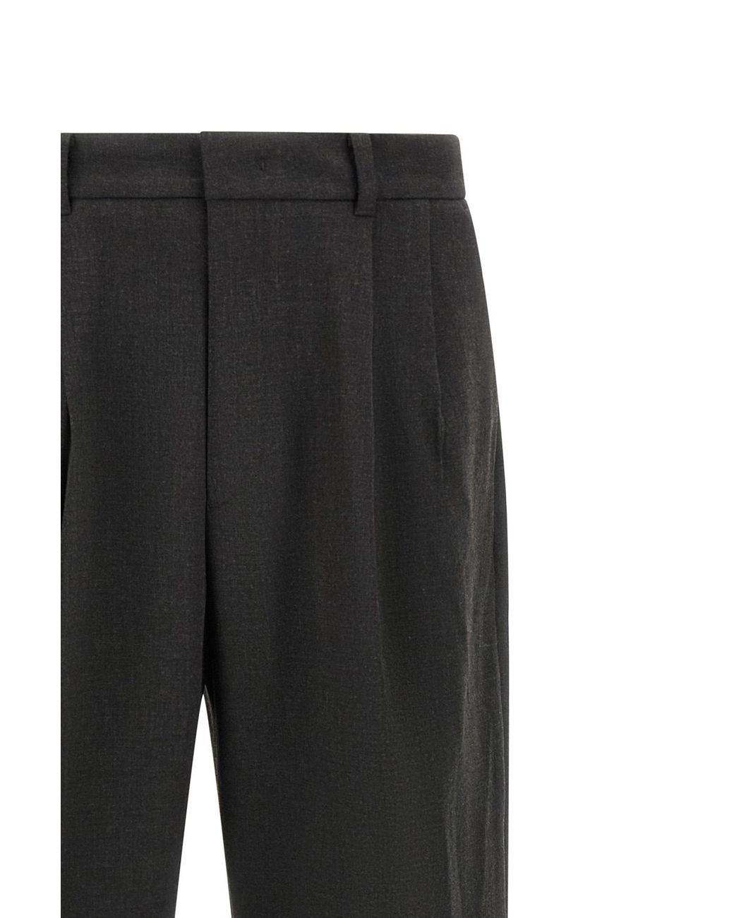 DUNST Black Double Pinch Wide-Leg Pants for men