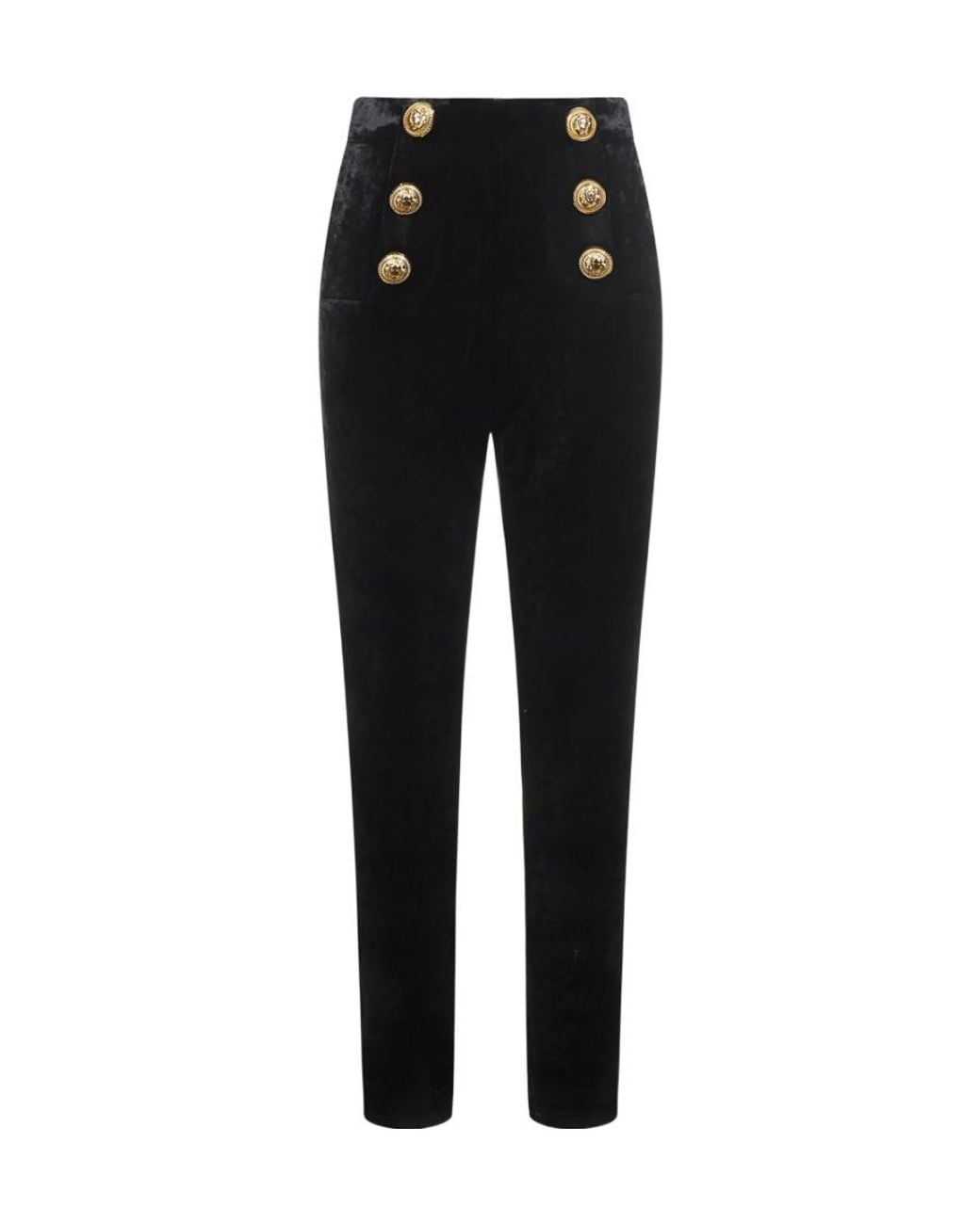 Balmain Black Skinny Velvet Trousers
