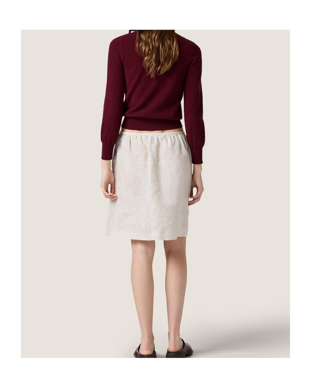 Miu Miu Red V-Neck Wool Cardigan