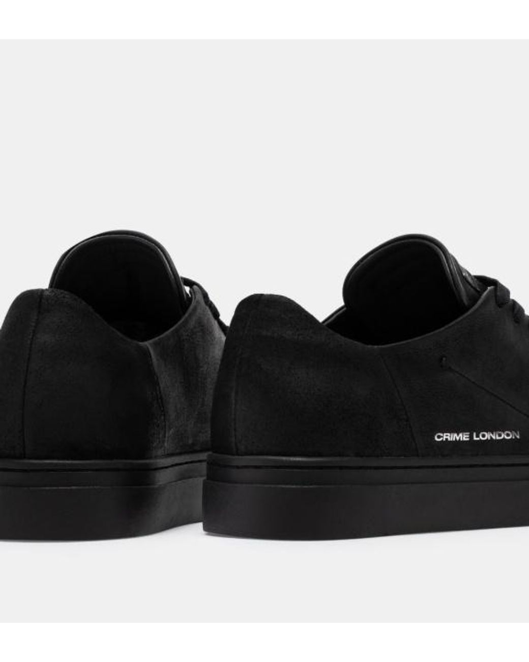 Crime London Black Suede Low-Top Sneakers for men