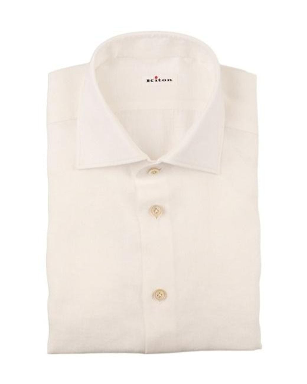 Kiton White Spread-Collar Shirt for men
