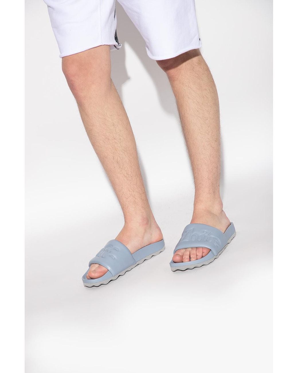 Off-White c/o Virgil Abloh Blue Bookish Leather Slider for men