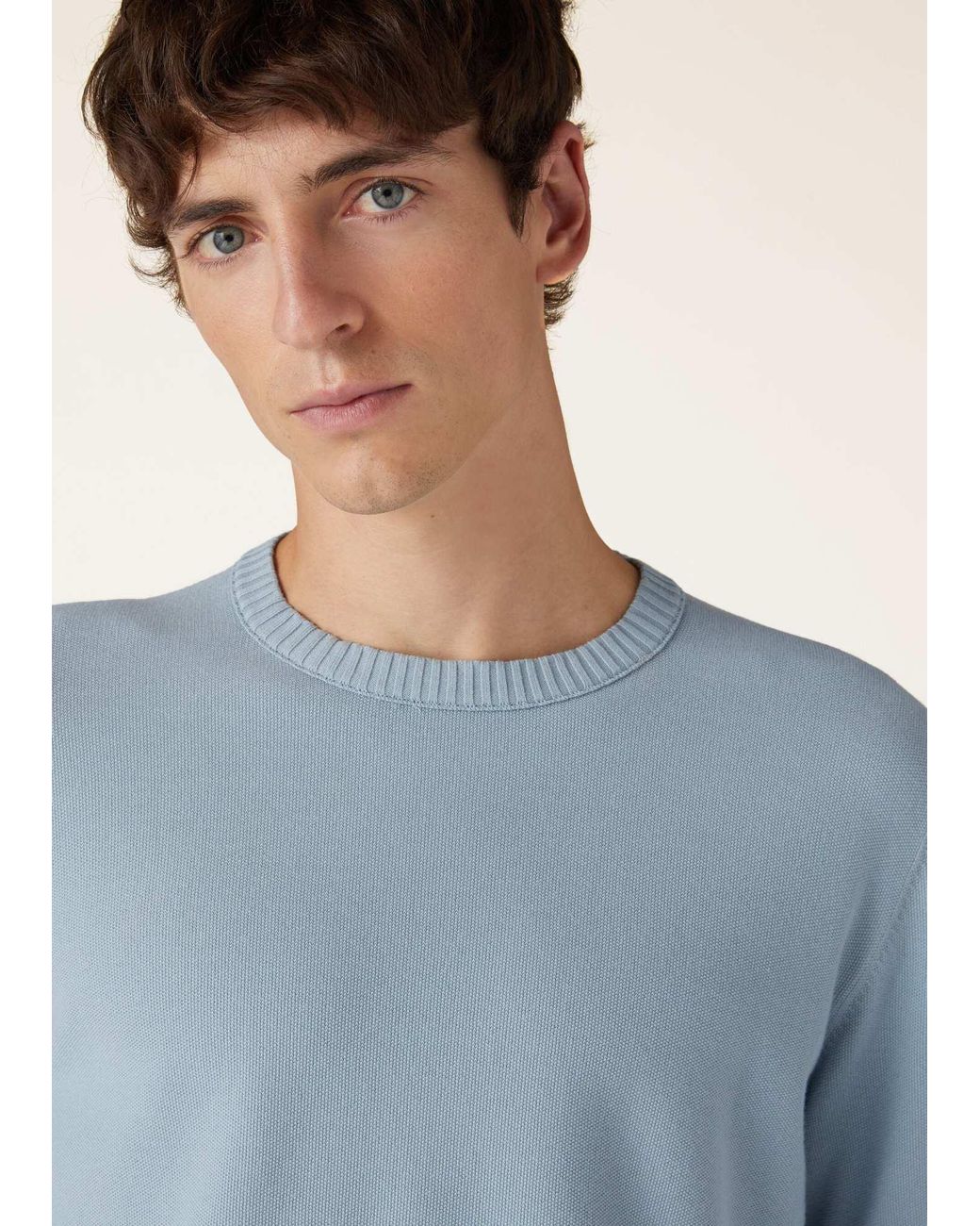 Loro Piana Blue Round Neck Sweater for men