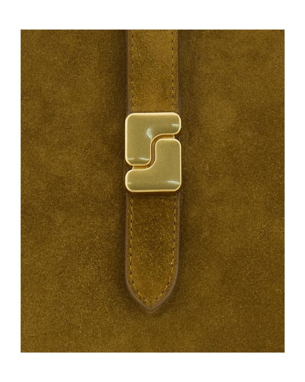 Soeur Metallic Bello Buckle Shoulder Bag
