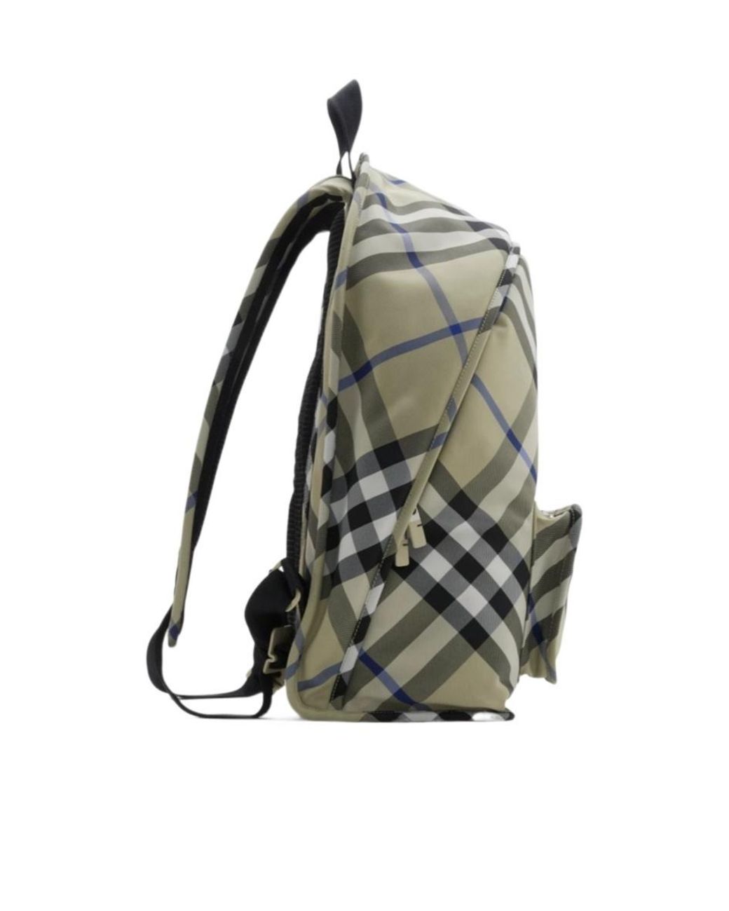 Burberry Green Check-Printed Zipped Backpack for men