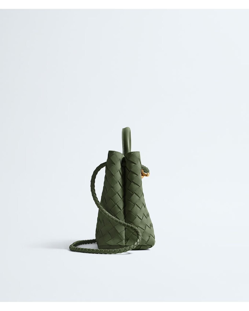 Bottega Veneta Green Small Andiamo Top Handle Bag